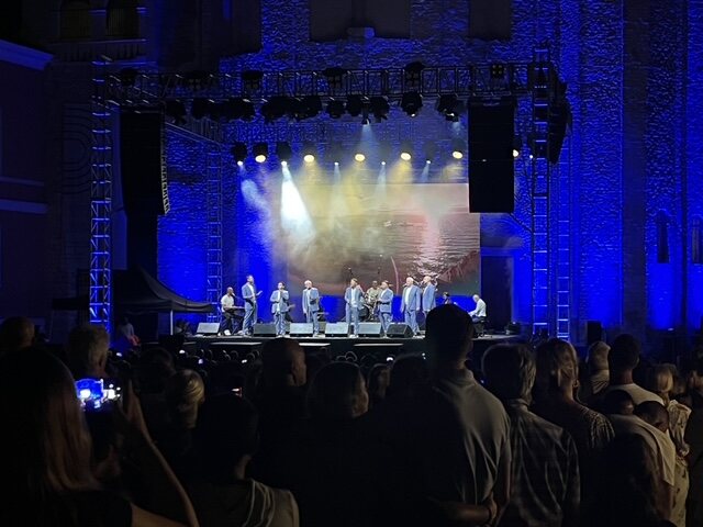 Open-air summer concert in historic Zadar